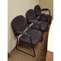 Black Fabric Sleigh Guest Side Chair with Padded Arms